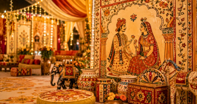Folk Art Elements in Rajasthan Wedding Décor